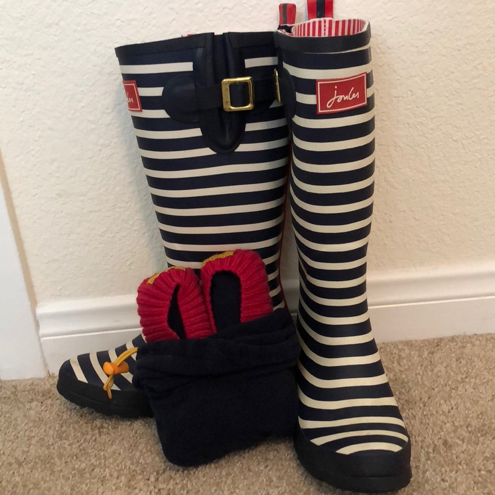 Joules nautical rain boots US 7 with NWT boot sock